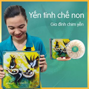 yến tinh chế non - Hộp quà tranh nghệ thuật gia đình chim yến